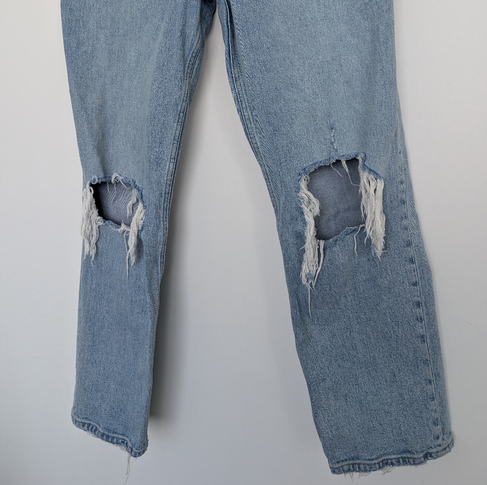 Abercrombie Curve Love 14L/32 90s Straight Ultra High Rise Jeans Distressed - Picture 5 of 16